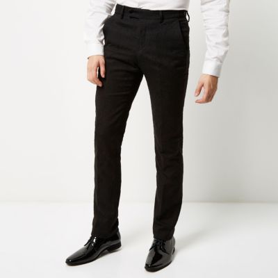Black Vito jacquard slim fit trousers